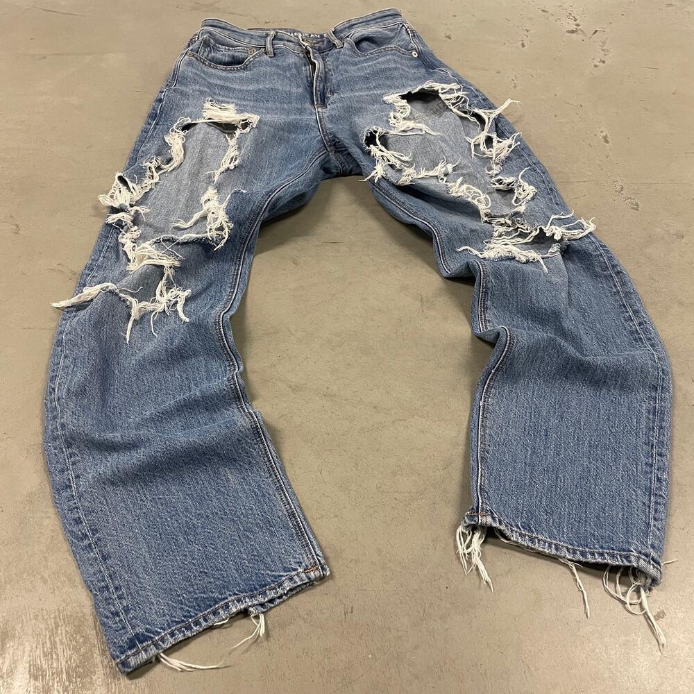 y2k American eagle ripped baggy jeans 28x29
